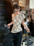 Lattice Bumpy Shoulder Dress Woman Summer 2026 New Hottie Design Sense Slimming T-Shirt