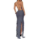 Dili Elegant Temperament Slings Broken Lace Dress Women's Dress 2025 Spring And Summer