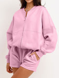 Dili Casual Wind Long-Sleeved Sweat Jacket Short Two-Piece Suit Women's 2025 Autumn And Winter