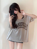 Loose Simple Letter Print Sun Protection Shirt Women's Summer Korean Version Of The Age Reduction Of Leisure In The Long Short-Sleeved Thin T-Shirt