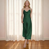Women's New Acetate-Sing Skirt Sexy French Sling Dress