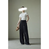 Summer New Set Thin Hip Essence BI Into Imported Three-Home Folded Trouser Top Set