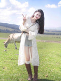 Summer 2025 New Tourism Holiday Xinjiang Travel Knitted Cardigans Long Coats Outside Women's Clothing