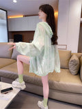 Ice Silk Thin Sunscreen Women's Summer Dress 2025 New Loose Large Size Small Sunscreen Hooded Jacket