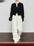 Lyselle Tiansi Old Money Style White Jeans Women's Autumn Loose Hip Banana Pants