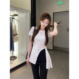 Pure Wind Thin Air-Conditioning Shirt Women's Back Strap To The Back Of The Waist High-End Feel Shirt A Word Shoulder Sun Protection Top