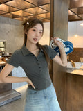 Korean Academy Wind Polo Collar Short-Sleeved T-Shirt 2026 Spring And Summer New Shoulder Thin Beauty Top