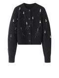 French Small Scented Sweater Coat Woman 2025 New Autumn And Winter Heavy Queued Lyre Tuded Feathers Knitted Open Shirt