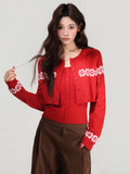 Fair Island Christmas Red Wearing A Knitted Cardigan Set Of Women's Autumn And Winter In The Vest Slings Two Sets