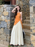 Summer Dress With A Complete Set Of Fashion Net Red Fried Street Small Man Salt System Wearing A Vest Top Broad Leg Pants Two Sets