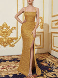 New Women's High-Waisted Sexy Glide Open Forked Bridesmaid Dress With Evening Dress