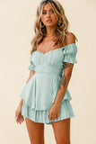 Exploding Cake Skirt Fashion Sexy One-Word Lantern Lotus Leaf Sleeve Casual Summer Women's Skirts