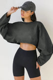 2025 Umbilical Collar Collar Women's Short Sports T-Shirt T-Shirt Knitted Long-Sleeved Top