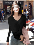 Pure Cotton Loose Long-Sleeved T-Shirt Women 2025 Autumn New Basic Pure Color Lazy Wind Bottoming Shirt