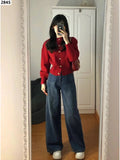 Soft Raccoon Garlic Gold Buckle Knitted Shirt Women's Cardigan Early Autumn Korean Gentle Wind Sweater Coat Women Spring Autumn