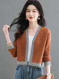 Spring And Autumn 2025 New Knitted Cardigan Fashion Design Short Piece Of Sweater Small Coat Female Explosive Top