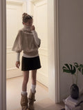 Gentle Style French Temperament High-Neck Short-Sleeved Sweater Autumn New Folded Loose Thin Chic Tops Up Jacket