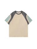 A39# (21 Ultra-Shuang Cotton 220-Gram Sorona Thread) Pure Cotton Shoulder-Collision Color Version Of Short-Sleeved T-Shirt