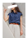 Spring And Summer New Small Man Wearing A Simple Imitation Denim Loose Shirt Imitation Cotton Slack Slack Two Sets