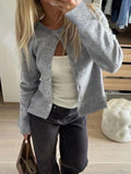 Dili Casual Simple Solid Color Long-Sleeved Coat Sweater Women's 2025 Autumn And Winter