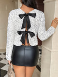 Dili Elegant Wind Bow Long-Sleeved Coat Women's Clothing 2025 Autumn And Winter