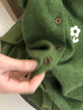 2025 Early Autumn Super Look Unique Beautiful Blouse Loose Lazy Wind High-End Green Knitted Cardigan Woman