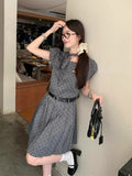 Small Man French Gray Wave Dot Dress Women's Summer 2026 New College Style Temperament Beautiful Skirt