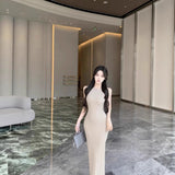 Pure Babes Temperament Sleeveless Vest Dress Women's Summer Design Feel Waist Show Body Open Fork And Hip Dress