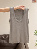 2026 Summer New Fashion U Tie Sling Vest Women's Seaside WearÐÞ-In-Sleeve-Free Small Top