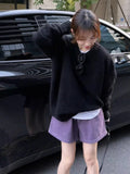 Milk Call To Reduce The Age Of Pink Marinade Velvet Soft Glutinous Sweater Women's Autumn And Winter Lazy Wind High Sense Knitted Shirt Inside The Top