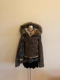 2025 Early Autumn Retro Removable Casual Hair Collar Short Denim Jacket + Hair Fashion Temperament