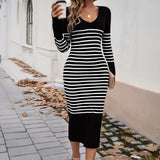 Dili Elegant Temperament Striped High-End Dress Women's Dress 2025 Spring And Summer