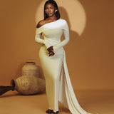 Women's Clothing 2025 New Sleeves Wrapped Breast Sexy Dress Body Mesh Dress Large Dress