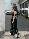 Pure Hot Girl Hanging Back Hanging Dress Girl Summer Bagg Hip Dress Holiday Style Open Fork Dress