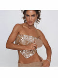 2025 New Women's Sexy Hottie Beads Embroidered With Breasts With Boobs Hottie Top