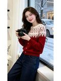 Vintage Fair Island Slim Thin Knitted Girl 2025 Autumn And Winter 2025 New High-End Feeling Short Loose Sweater