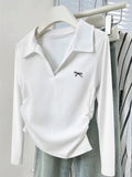 Dili Leisure Simple Solid Color Long-Sleeved Vest T-Shirt Women's Clothing 2025 Autumn And Winter