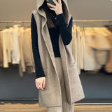 Mid-Long Vest Coat Women's Spring And Autumn Winter 2025 New Foreign Wear Fashion European Hooded Vest Vest