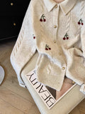 Special Counter Withdraws The Standard-Cut Fake Two-Piece Shirt-Collar Sweater Coat Women's Autumn And Winter New College Soft-Creating Knitted Open Shirt