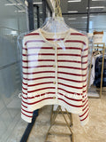 Ocean Design Sense Classic Striped Cardigan Small Fragrant Outside Wearing A Short Knitted Jacket 2025 Early Autumn New