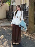 Milk White Half-High Lace Lace Long-Sleeved T-Shirt 2026 Autumn Wood Ear Repair Bottom Shirt Top