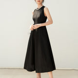 Early Spring New Long Dress Light Dress Series Vertical Dress Type Round-Neck Sleeveless Slim Elegant Dress