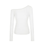 Sexy Strabiscuffed Long-Sleeved T-Shirt Girl Early Autumn New Hottie Design Slimming Niche Chic Top