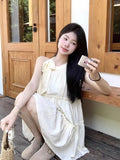 French Sweet Sleeveless Hanging Neck Dress Fairy Summer 2026 New Small Apricot Dress Early Spring Dress