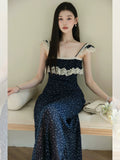 2026 Summer Wearing French Lace Splicing Broken Flowers Hanging Dress Seaside Holiday Style Dress