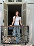 Small Letter Hot Diamond Design Sense Round Neck Short-Sleeved T-Shirts Summer New Relaxed Casual Temperament Blouse