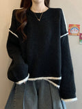 Loose Lazy Gray Sweater Women's Autumn/Winter 2025 New Large-Size Fat Mm High Irregular Knitted Shirt Top