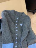 Unique And Beautiful Korean Knitted Shirt Jacket Women's Autumn And Winter Coat On The Top Of The High-End Gray Sweater