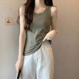 I-Word Sling Vest Women With Summer Collar Collar Tight Suit Bottom To Wear Bare Sleeves