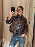 Spring And Autumn 2025 New Fashion Spoon Leather Short Coat Leisure Style High Sense